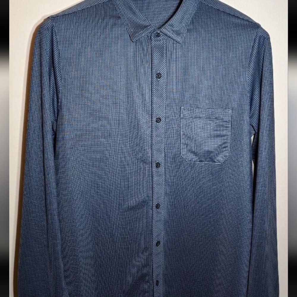 Travis Mathew Long Sleeve Button Up  Blue Golf Casual Men's Size XL